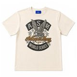 ArtSuperMoney T-Shirt Bianco con Stampa Aquila con Strass per Bambini