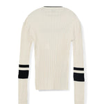 Pinko Kids MAglia Pinko Bianca a Costine  Manighe lunghe e Logo Frontale