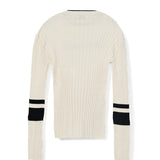 Pinko Kids MAglia Pinko Bianca a Costine  Manighe lunghe e Logo Frontale