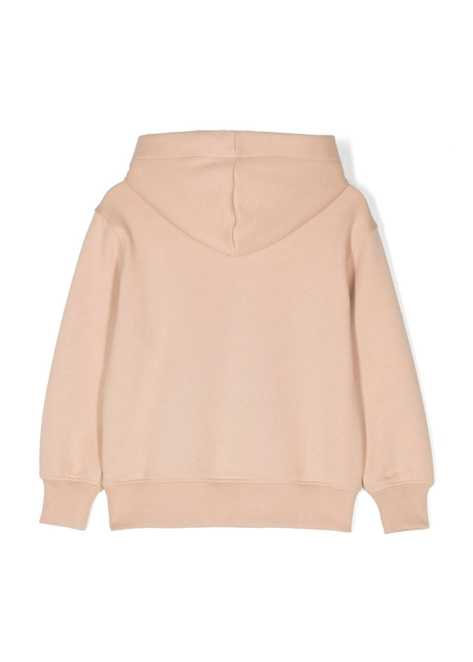 MSGM Kids Felpa Beige con Cappuccio con Stampa (retro)