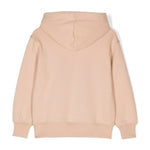MSGM Kids Felpa Beige con Cappuccio con Stampa (retro)