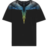Marcelo Burlon County of Milan Kids Black T-Shirt with Wings Print for Children
