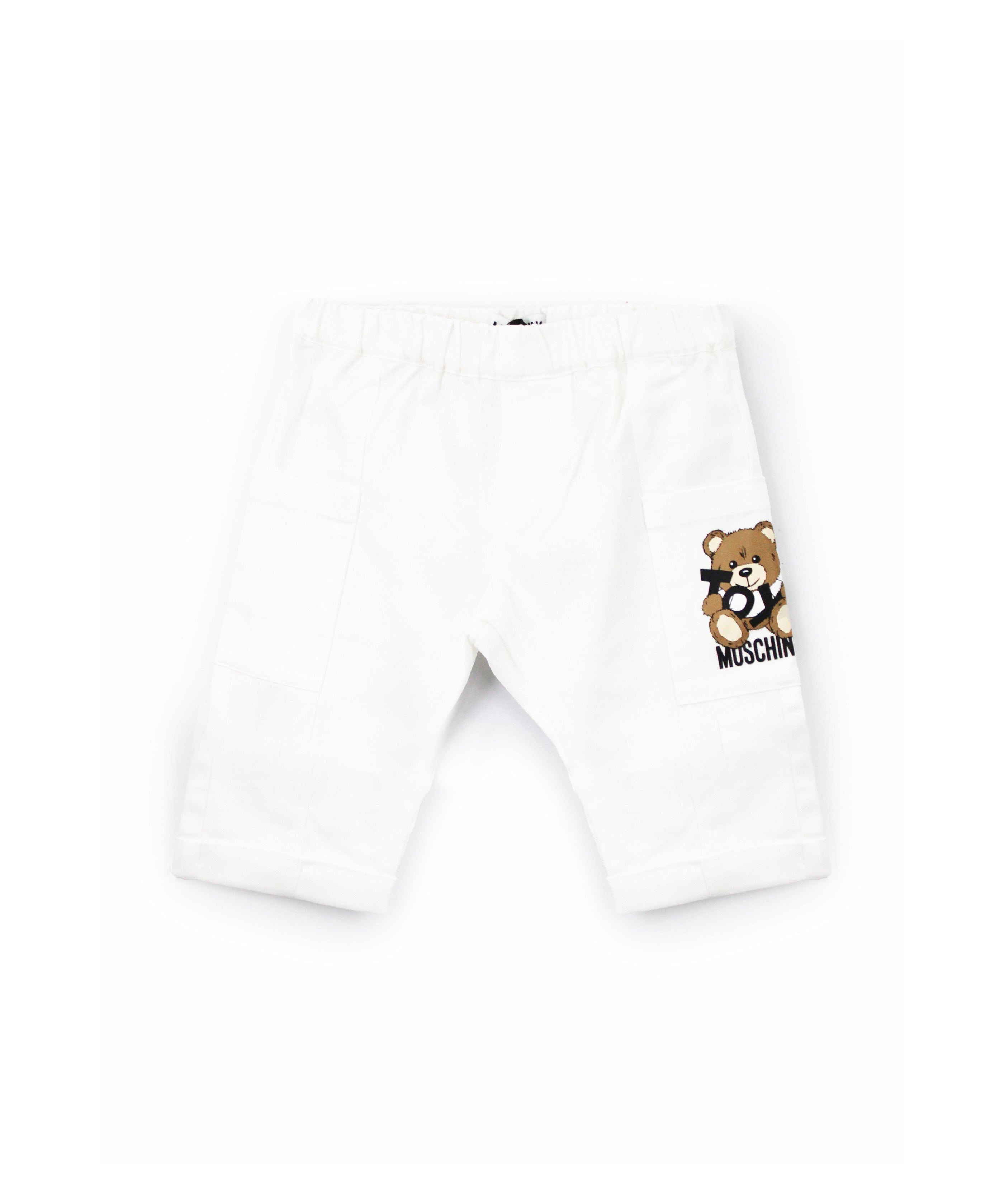 Moschino Kids Pantaloni Bianchi con Stampa Toy per Neonati