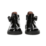 Elisabetta Franchi La mia Bambina Stivaletto Nero Lucido con Dettaglio Logo e Fiocco per Bambine