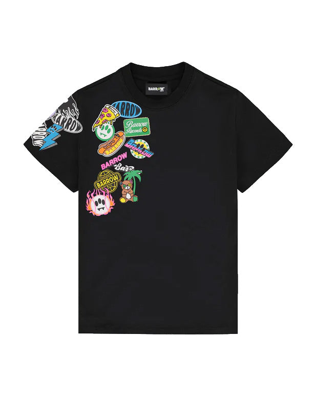 Barrow Kids T-Shirt Nero Fantasia Stickers Unisex