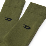 Diesel Kids Calzini Verde e Bianco con Logo per Bambini