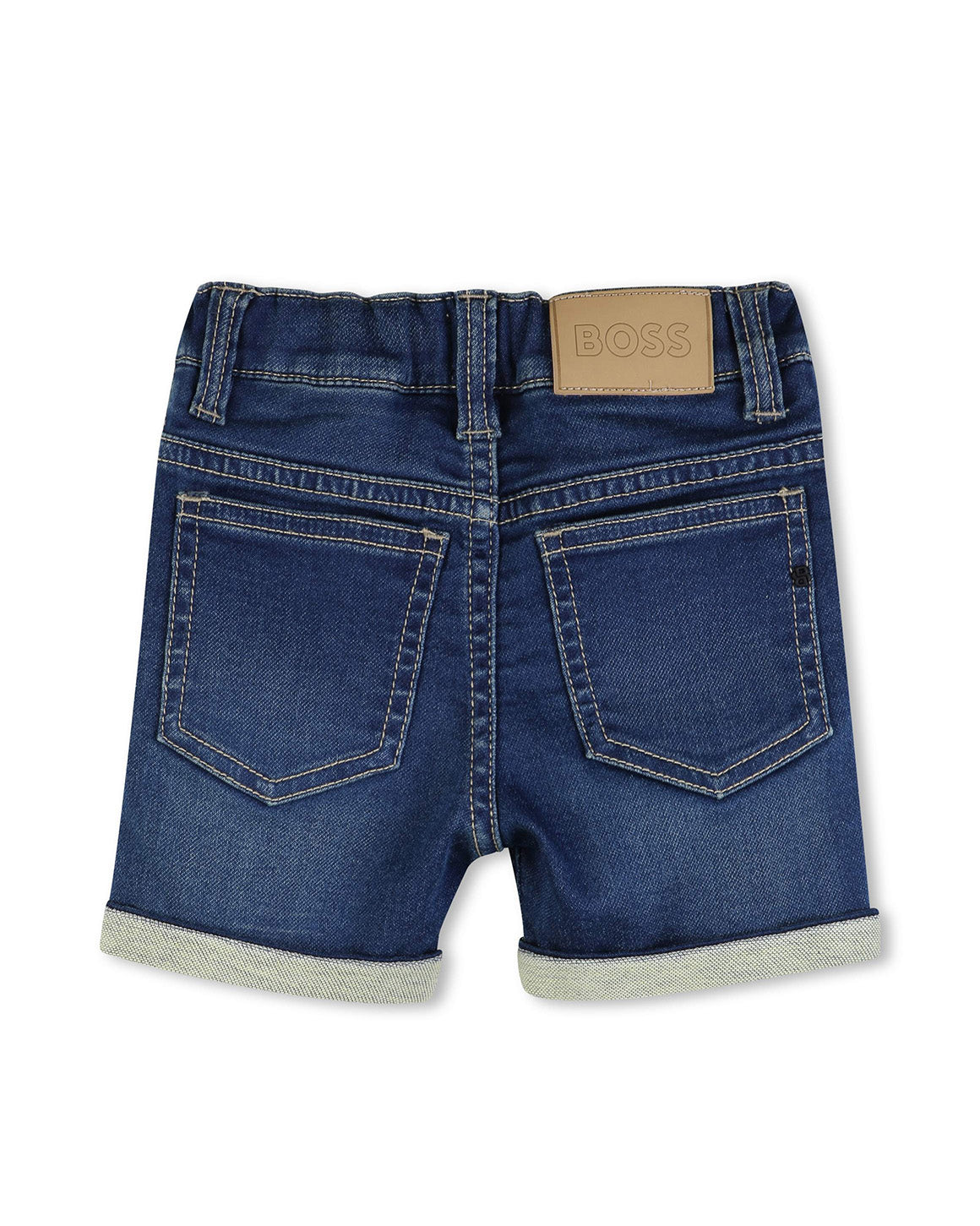 Boss Kids Short in Denim Blu per Neonati