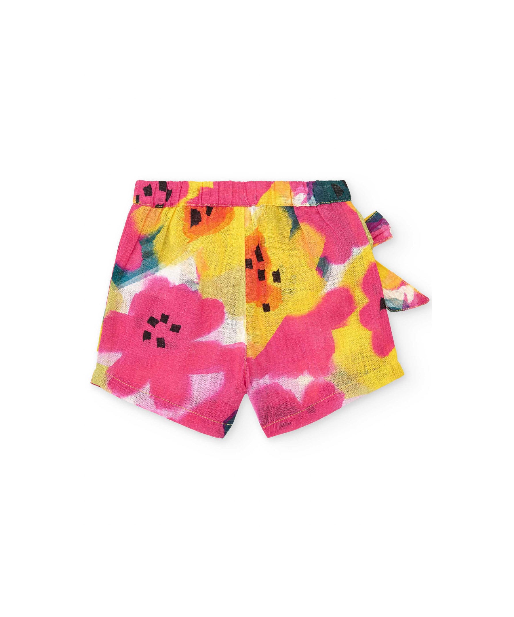 Tuc Tuc Short Fucsia Multicolor con Fiocco per Neonate