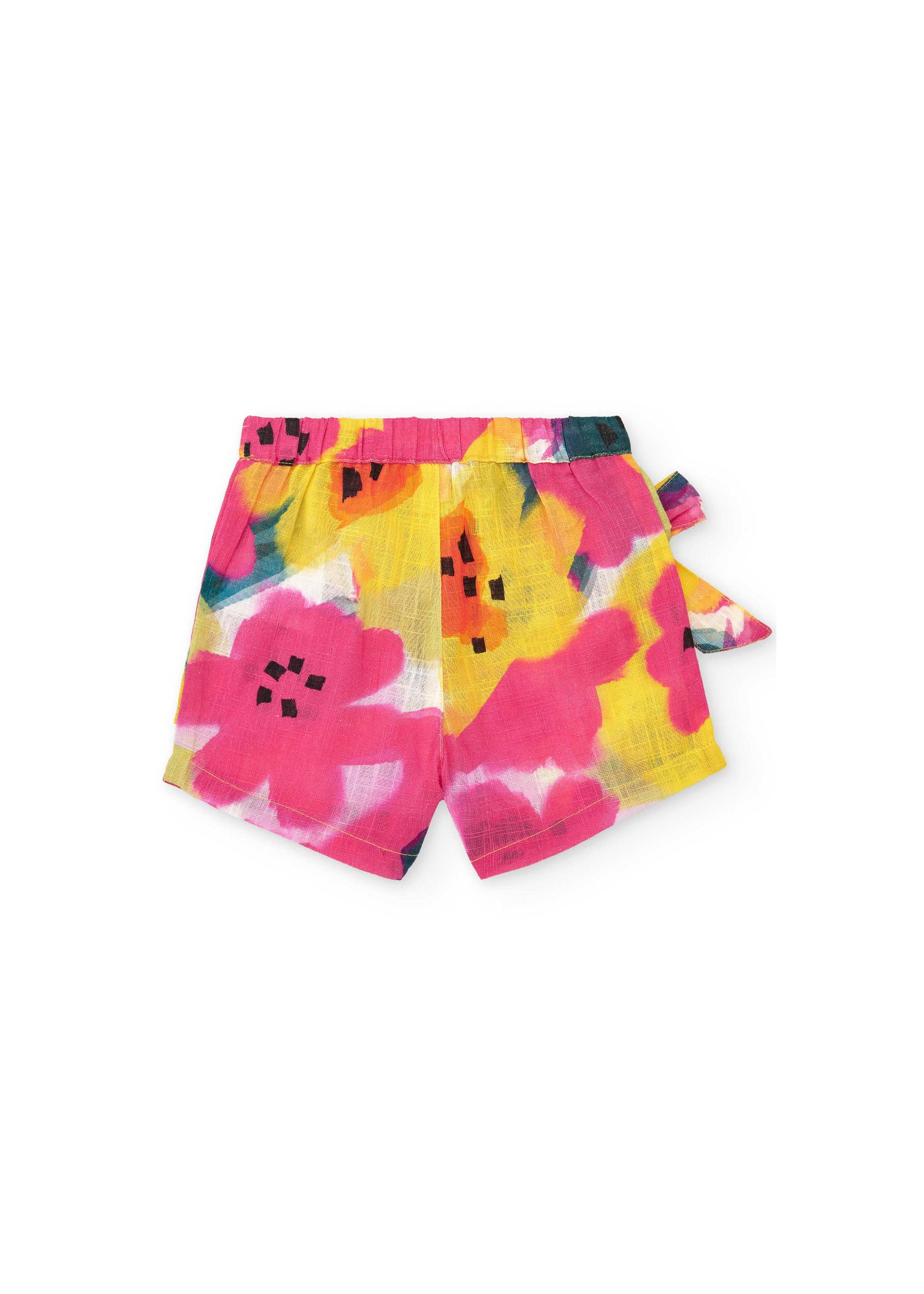 Tuc Tuc Short Fucsia Multicolor con Fiocco per Neonate