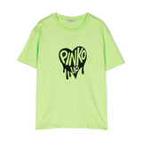 Pinko Kids T-shirt Lime con Logo e Strass (fronte)