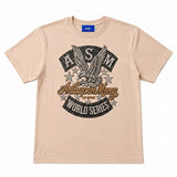 ArtSuperMoney T-Shirt Beige con Stampa Aquila con Strass per Bambini