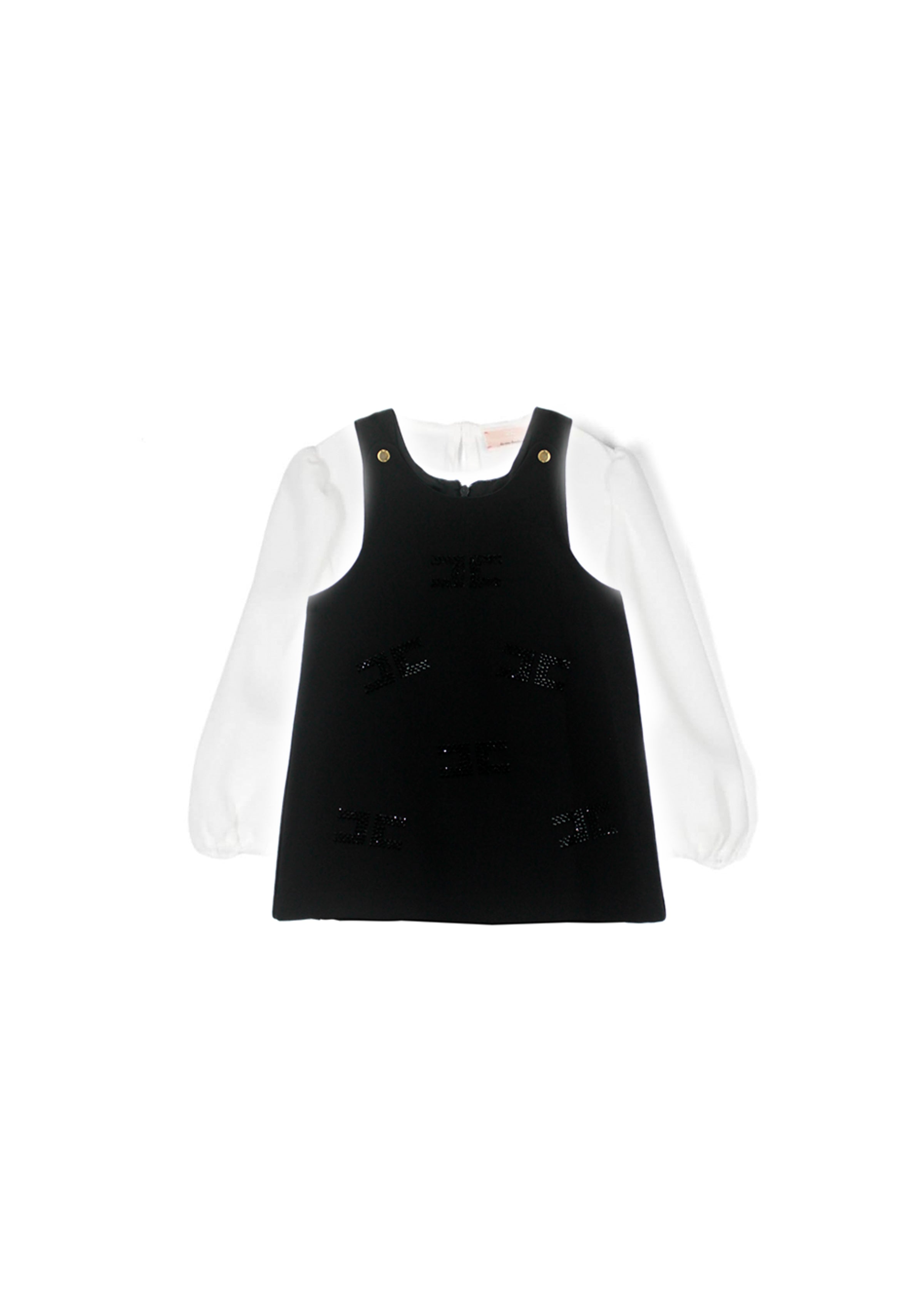 Elisabetta Franchi La Mia Bambina Abito Nero con Strass con Camicia per Neonate
