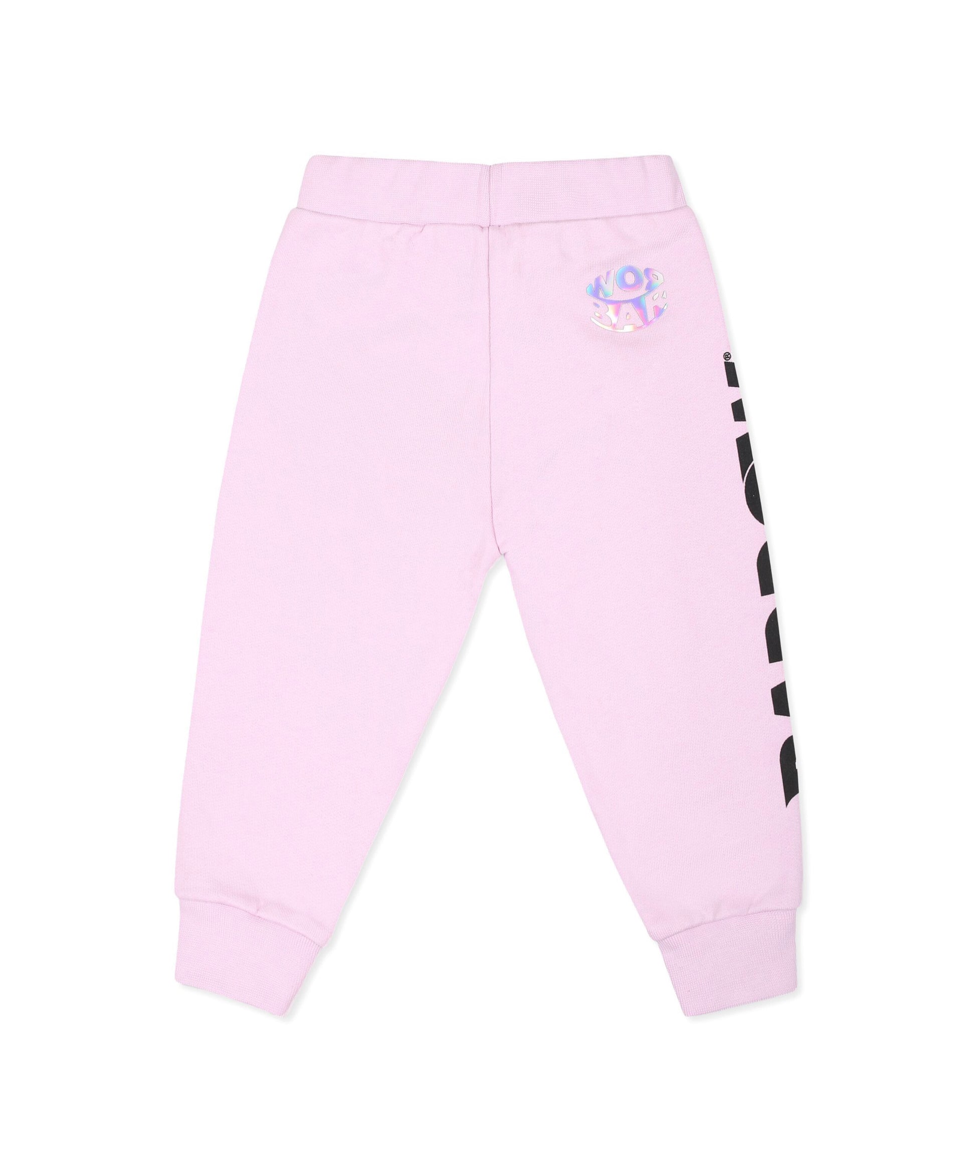 Barrow Kids Pantaloni Rosa in Felpa con Stampa Logo per Neonate (retro)