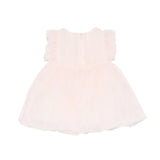 Elisabetta Franchi La Mia Bambina Abito con con Ruches e Maniche a Sbuffo Rosa per Neonate