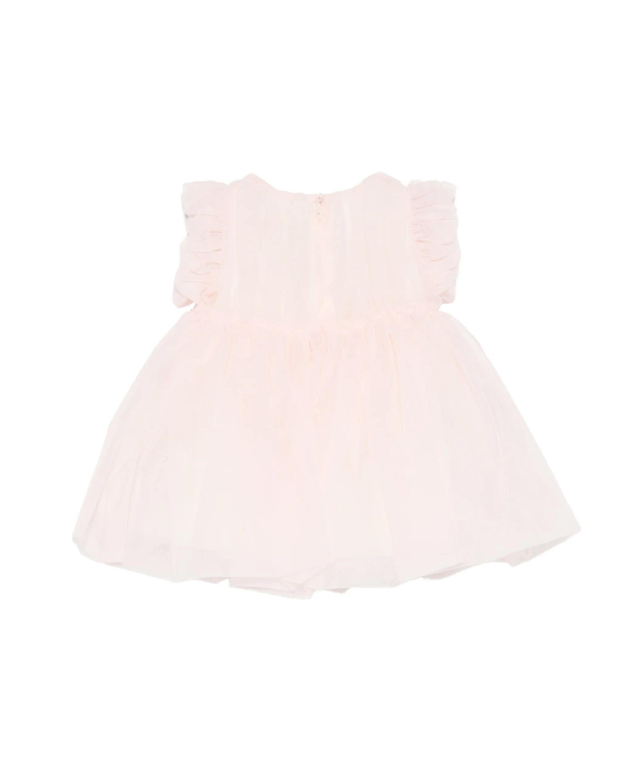 Elisabetta Franchi La Mia Bambina Abito con con Ruches e Maniche a Sbuffo Rosa per Neonate