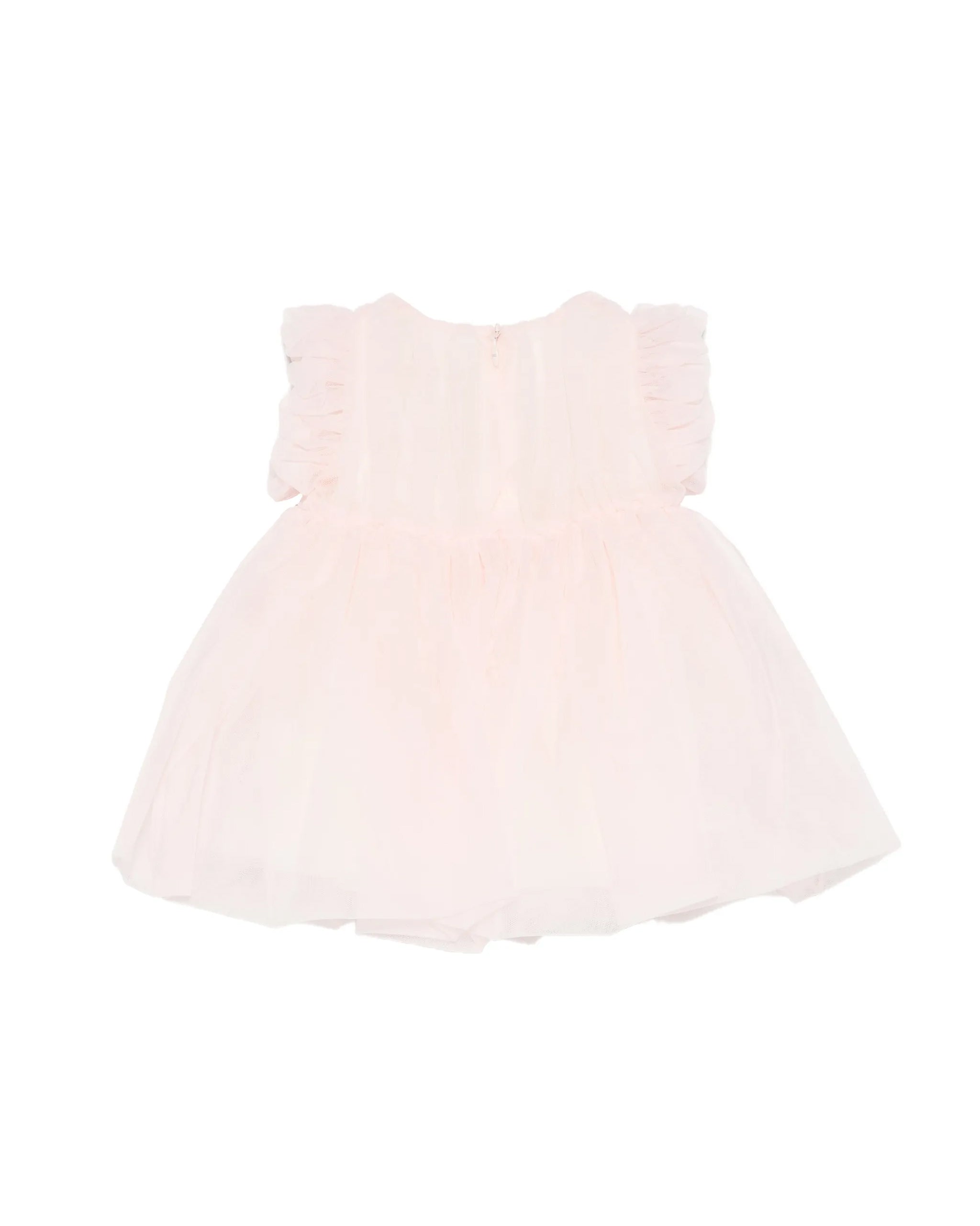 Elisabetta Franchi La Mia Bambina Abito con con Ruches e Maniche a Sbuffo Rosa per Neonate