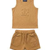 John Richmond Kids Completo Beige con Logo per Neonati