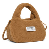 Maison Margiela Kids Borsetta in Pelliccia Marrone con Logo per Bambine
