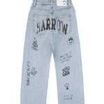 Barrow Kids Denim Jeans Classico con Stampe per Bambini