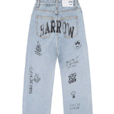 Barrow Kids Denim Jeans Classico con Stampe per Bambini