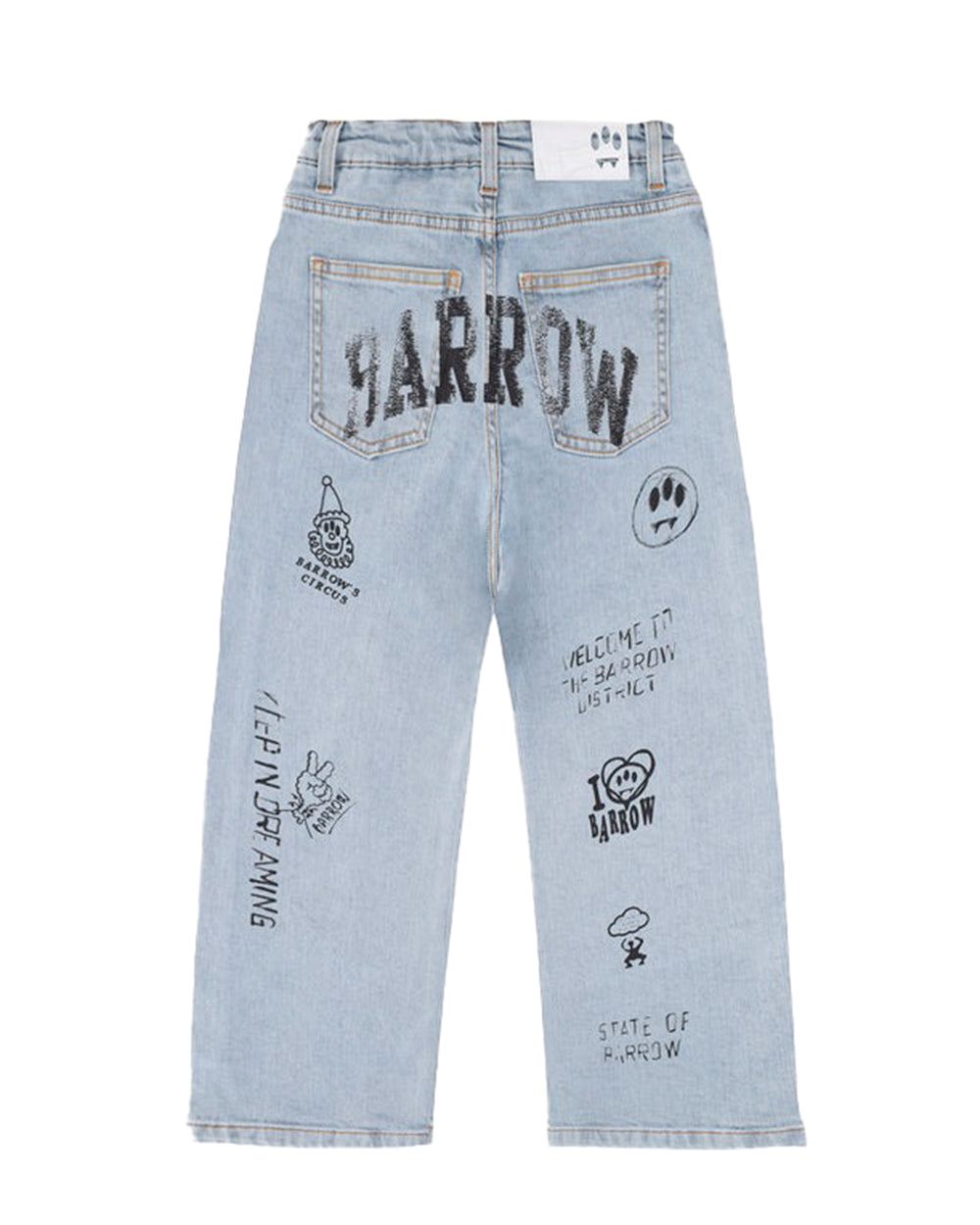 Barrow Kids Denim Jeans Classico con Stampe per Bambini