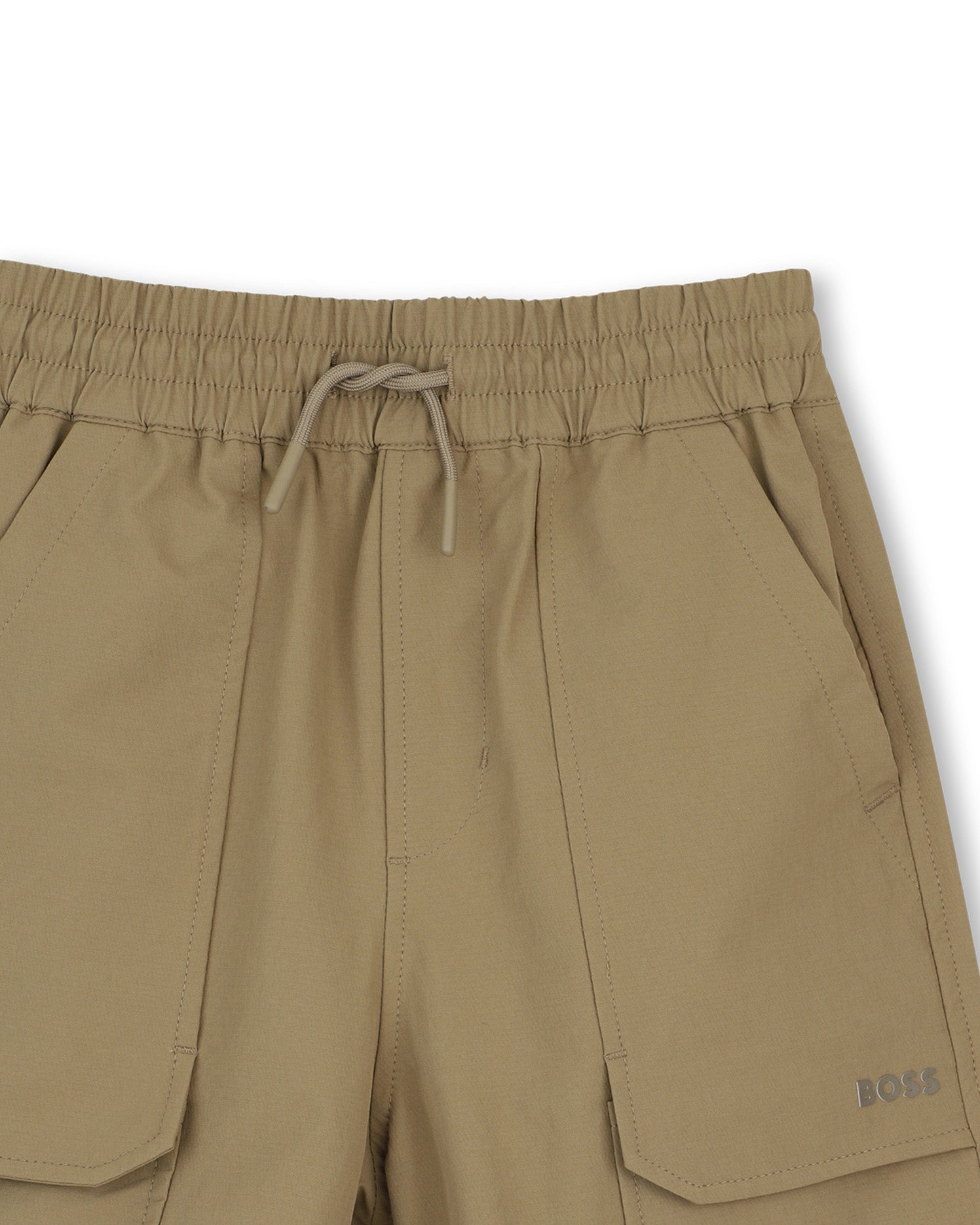 Boss Kids Bermuda Beige con Tasconi e Logo per Bambini