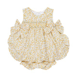 Deolinda Kids Abito + Mutandina Paglierino Fantasia Fiori per Neonate