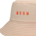 MSGM Kids Cappello Beige con Logo
