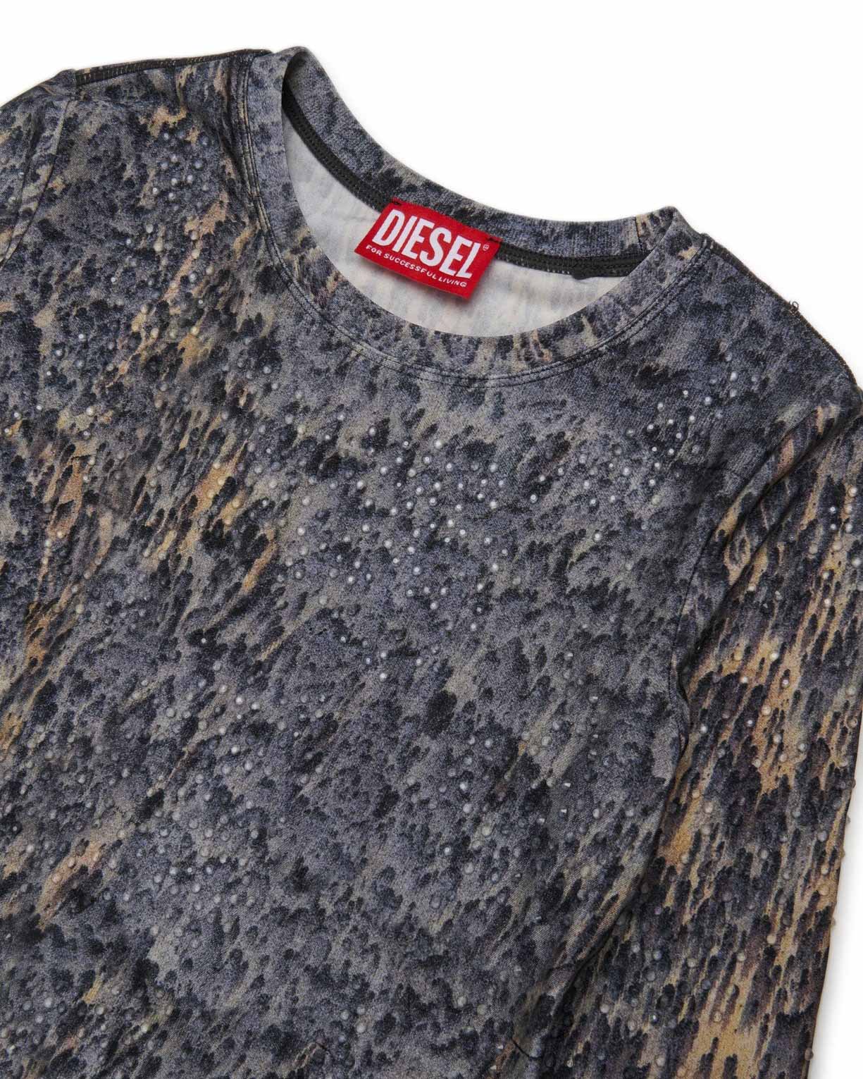 Diesel Kids T-shirt Fantasia Acid Rain per Bambine
