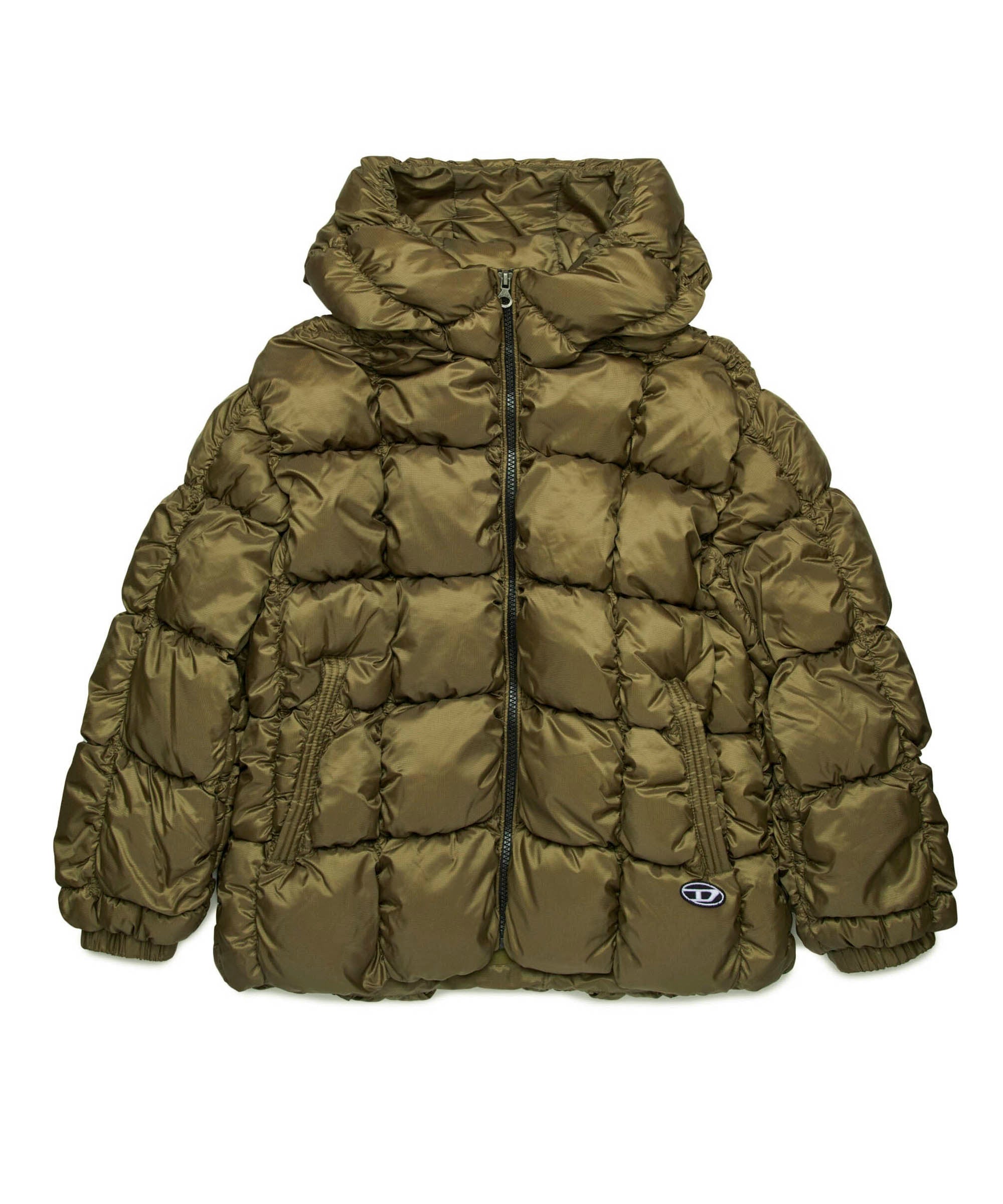 Diesel Kids Bomber Trapuntato Verde per Bambini