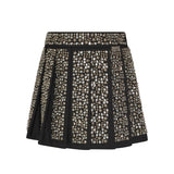 John Richmond Kids Gonna Nera Plissettata con Motivo Strass All'Over per Bambine