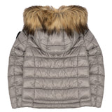 Blauer Kids Giubbino Grigio Nebbia con Cappuccio e Pelliccia Ivory Junior per Bambine