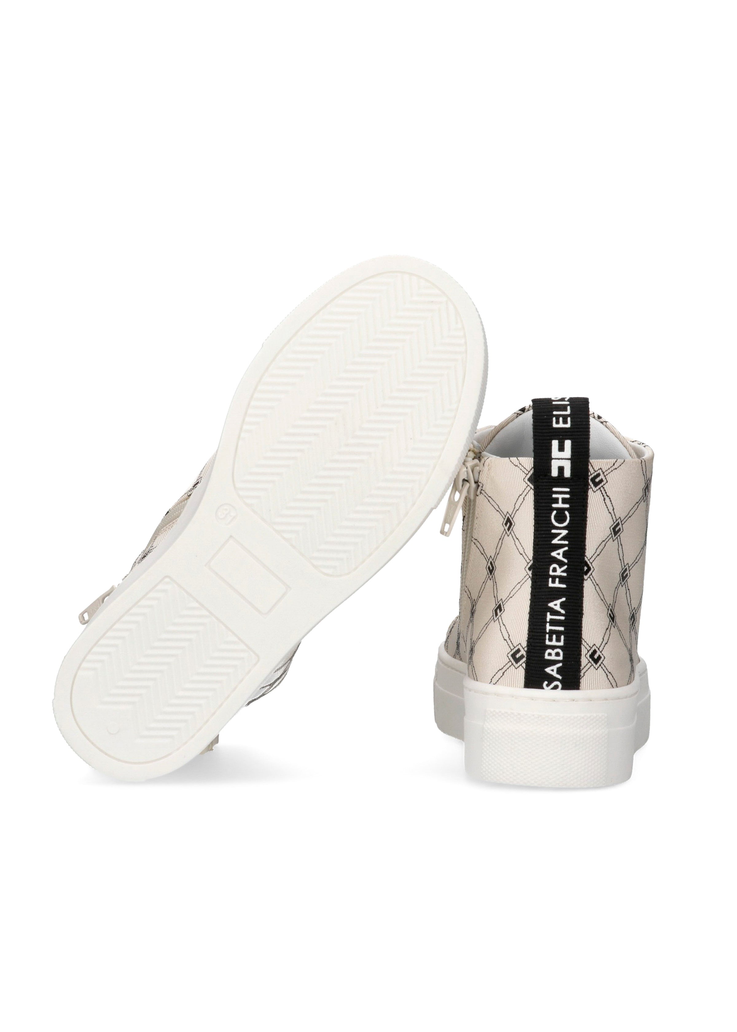 Elisabetta Franchi La Mia Bambina Sneakers Burro/Nero con Logo per Bambine