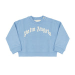 Palm Angels Kids Felpa Girocollo Celeste con Stampa Logo per Neonati