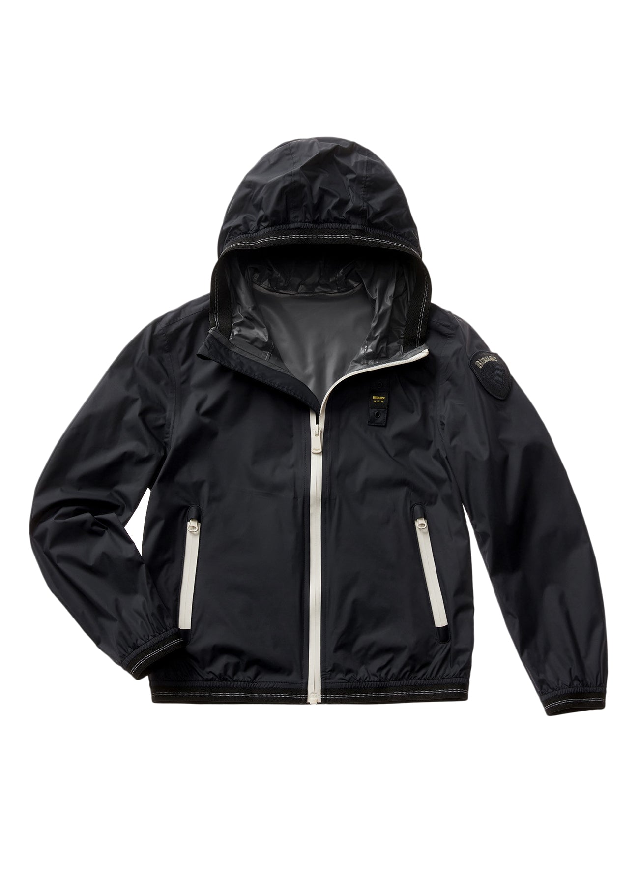 Blauer Kids Giacca a Vento Nera per Bambini