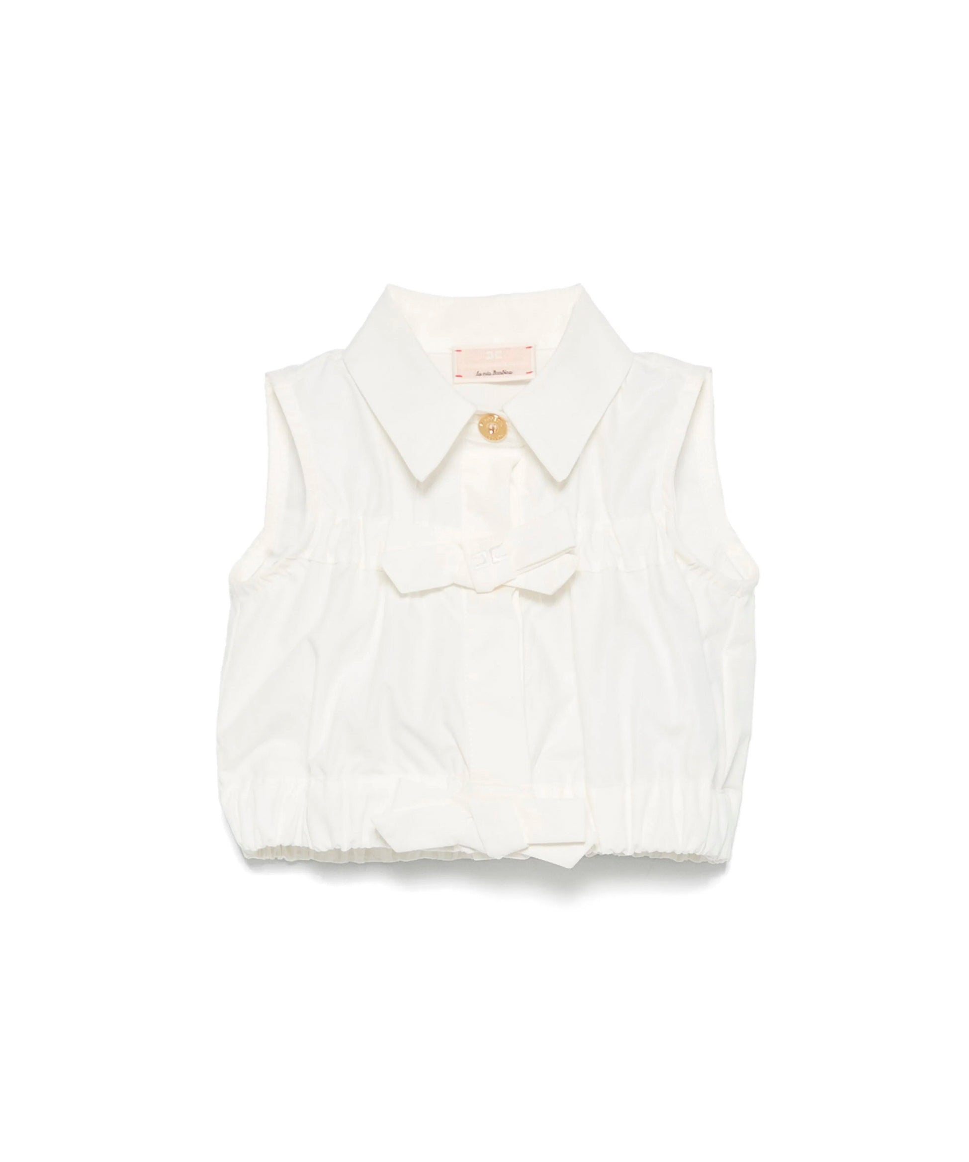 Elisabetta Franchi La Mia Bambina Camicia Panna con Fiocchi per Neonate