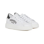 Dsquared2 Kids Sneakers Bianco con Logo Nero per Bambini