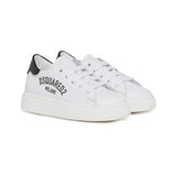 Dsquared2 Kids Sneakers Bianco con Logo Nero per Bambini