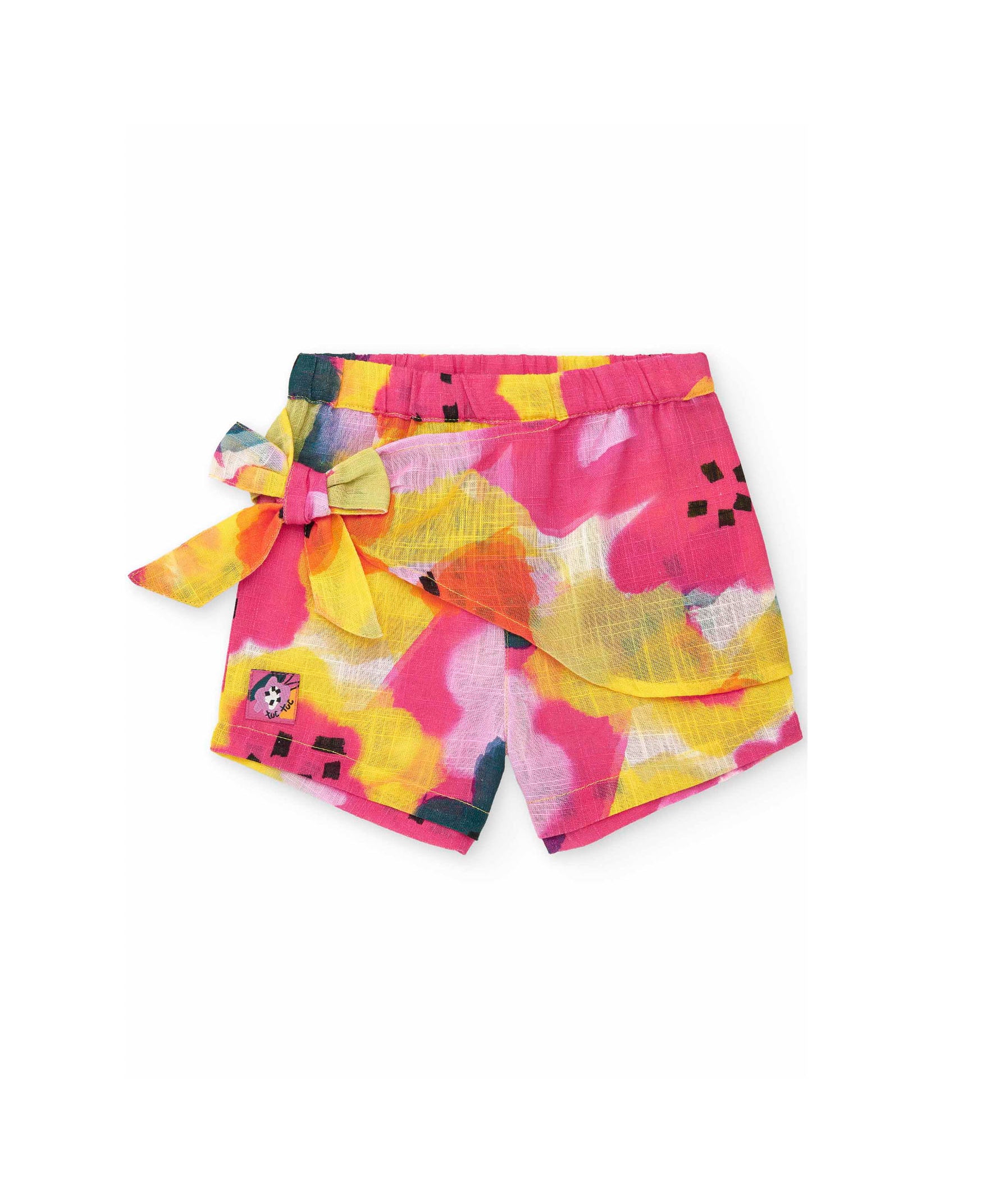 Tuc Tuc Short Fucsia Multicolor con Fiocco per Neonate