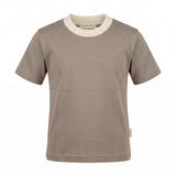 Yes London Kids T-Shirt Fango con Colletto Ricamato per Bambini