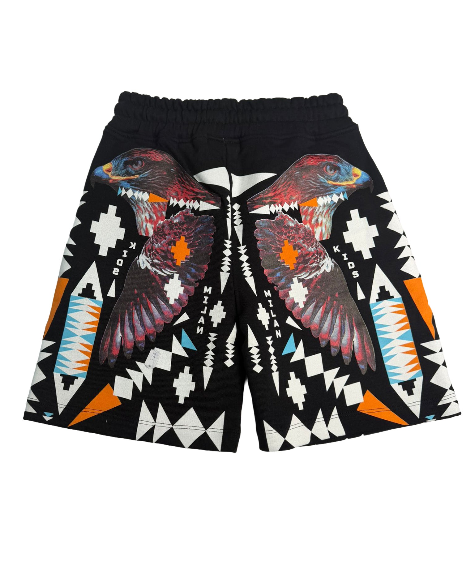 Marcelo Burlon County of Milan Kids Bermuda Nero con Stampa per Bambini