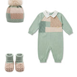 Marlù Tutina+Cappello+Scarpina Verde Lichene Cammello e Mandorla Unisex