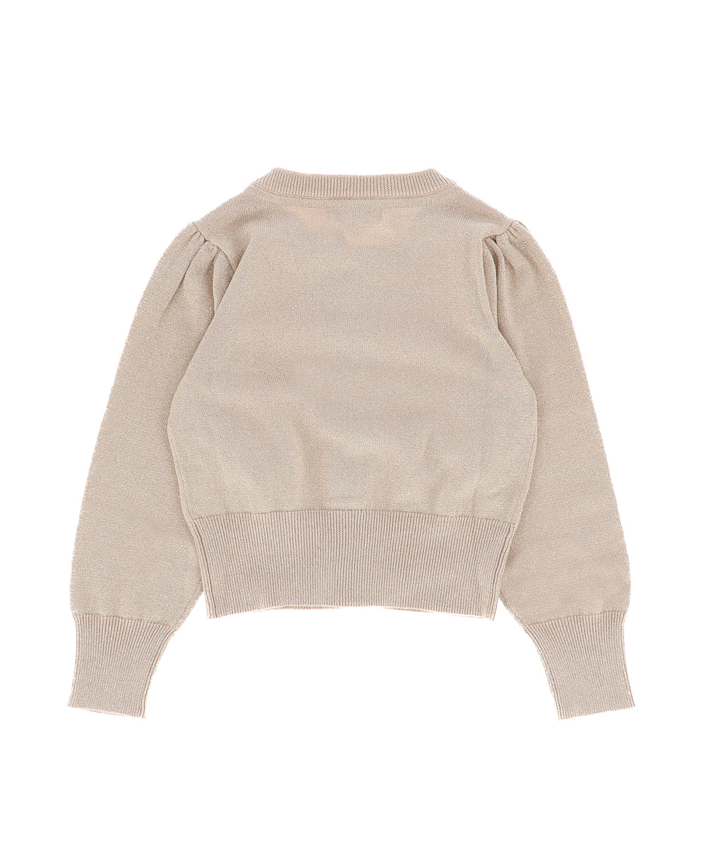 Angel's face Cardigan Beige con Fiocchi per Bambine (retro)
