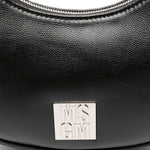 MSGM Kids Borsa a Spalla Nera con Placca Logo per Bambine (dettaglio)