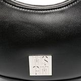 MSGM Kids Borsa a Spalla Nera con Placca Logo per Bambine (dettaglio)