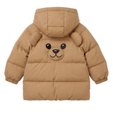 Moschino Kids Piumino con Cappuccio Cammello Unisex con Teddy Bear sul Retro per Neonati
