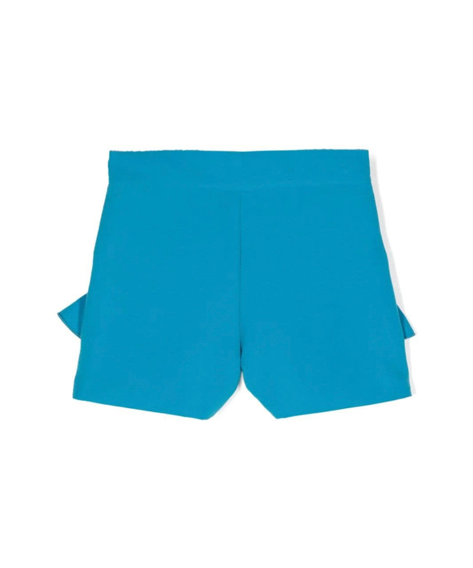 MSGM Kids Short Turchese con Ruches per Bambine