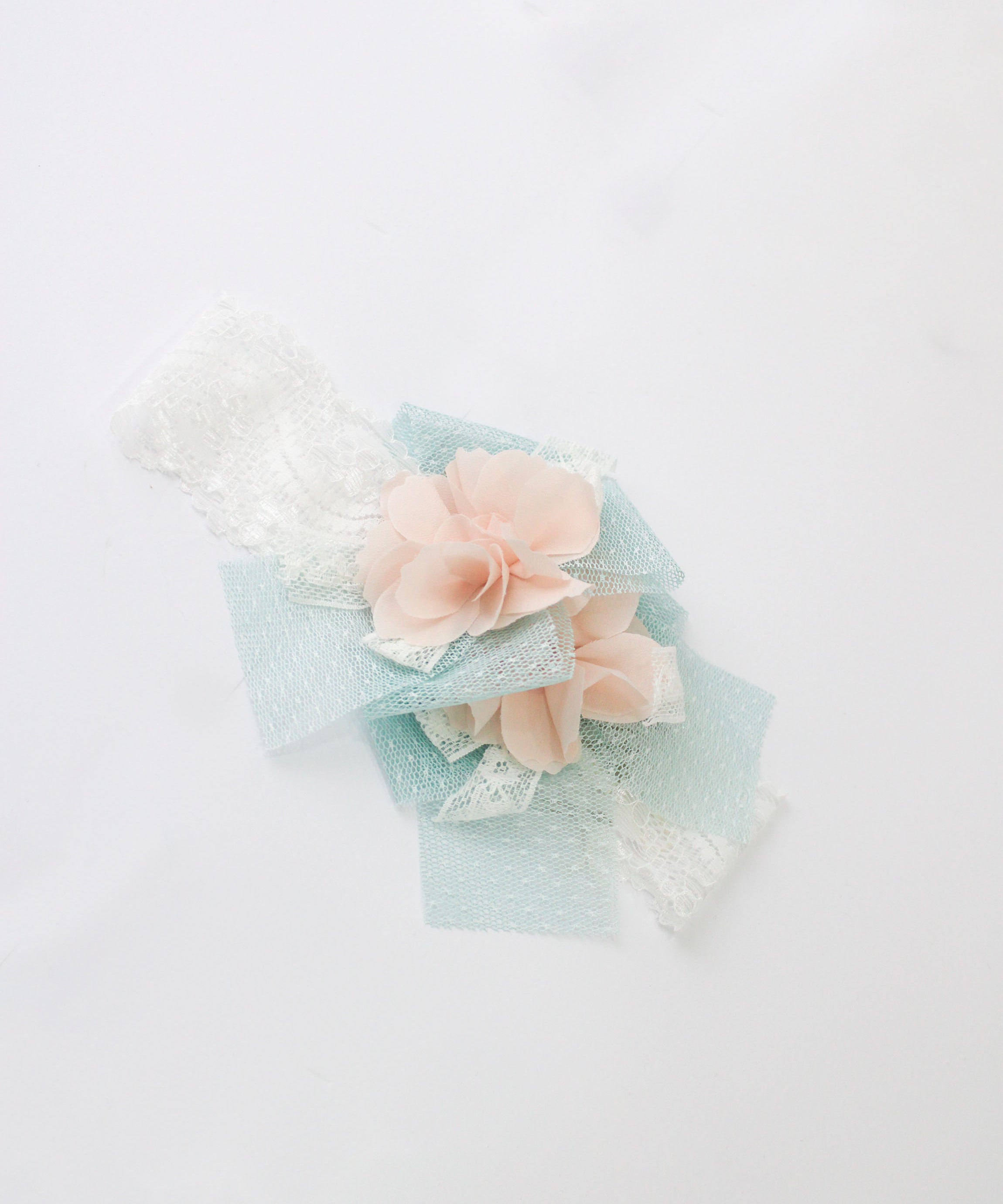 Marlù Fascia Panna/Acquamarina con Fiori per Neonate