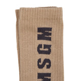 MSGM Kids Calzini Beige con Logo