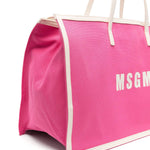MSGM Kids Borsa Fucsia Tote Grande con Stampa Florence Kids (dettaglio)